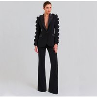 Clothing Early Autumn Fashion Commuter Suit Heavy Handmade Flower Decoration Suit
