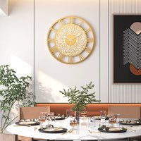 Vintage Creative Large Wall Clock Silent Sweep & Quiet Operation Quartz Movement Roman Numerals Nordic Minimalist & Modern Design Luminous Hands