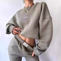 Clothing suit long sleeved round neck casual sweatshirt elastic sports trousers two piece suit