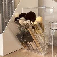 Tilt Lid Brush Holder Transparent PS Organizer