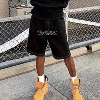 Clothing High Street Casual Shorts Y2K Retro Hip Hop Letters Embroidered Jorts Denim Shorts
