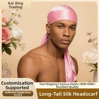 Monochrome Faux Silk Satin Pirate Hat Long Braid Elastic Headband Scarf Hot Selling Hat