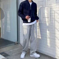Suéter tipo cárdigan con media cremallera para hombre, ropa de otoño, estilo moderno, atractivo, versátil, con cuello alto, de punto, chaqueta de