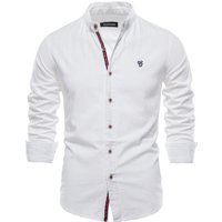 Clothing Spring Summer Slim Shirt Cotton Linen Casual Fashion Business Solid Long Sleeve Shirt