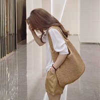 Straw For Women 2025 New Summer Versatile Casual Shoulder Forest Style Handwoven Large Capacity Beach Bag