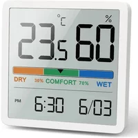 LCD Digital Thermometer Hygrometer Indoor Room Electronic Temperature Humidity Meter Sensor Gauge Weather Station For Home
