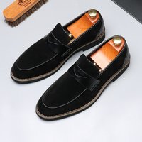 Loafers men's slip-on loafers large size casual men's small leather shoes