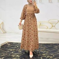 Women's Clothing stitching flower print fashionable and elegant dress