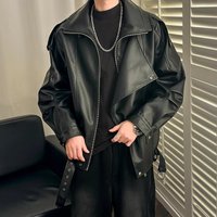 Men's Clothing Retro Niche Design Double Lapel Motorcycle Clothing High End Handsome Men Autumn And Winter