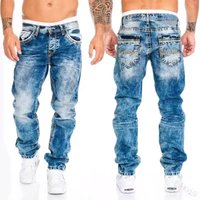 Cross border Supply Trendy Fashion Jeans Europe America Casual Distressed Straight leg Pants Hip hop