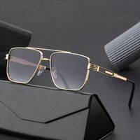 Men’s Sunglasses Of High End Ins Metal Square Sunglasses For Women, Fashionable Large Frame, Slimming And Anti Ultraviolet Sunglasses