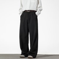 Clothing Striped Trousers Autumn Winter Light Luxury Old Money Style Casual Trousers Silhouette Versatile Long Trousers