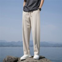 Clothing Linen Trousers Summer Cotton Linen Trousers Thin Drape Wide Leg Loose Versatile Straight Casual Trousers