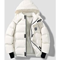 Retro Puffer Jacket – Oversized Hooded Winter Coat Quilted Polyester Fill 