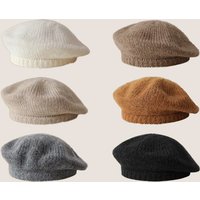 Everything bud hat hipster woman Birthday series simple solid beret fashion temperament mohair knit painter hat