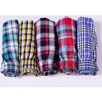 Weizhifu Casual Plaid Print Elastic Waist Men Underwear Summer Beach Pants Boxers Shorts-Random Color L
