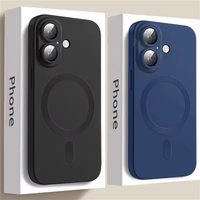 Lens Protection Matte Antiskid Phone Case IPhone 16 15 13 12 11 14 Pro Max Plus Magnetic Wireless Charging Cover