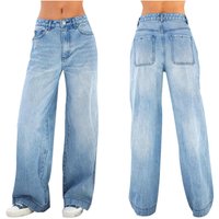 Clothing Direct Sales High Waisted Loose Wide Leg Jeans