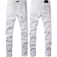 White Handmade Crease Whisker Flared Jeans, Unisex Minimal Stacked Pants, Breathable Fabric, Ideal For Hot Summer Outings