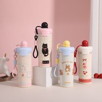 316 Stainless Steel Floating Ball Straw Insulated Cup For Women, High Aesthetic Portable Cartoon Cute Customizable Water