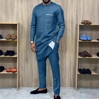 Clothing Style Affordable Suit Two Piece Suit Solid Round Neck African Ethnic Style