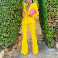 Stylish Long sleeved Suit Jacket Casual Long Suit Two piece Set