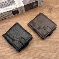 Retro PU Leather Wallet Card Slot Coin Purse European American Style Short Wallet Cross Border Buckle