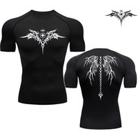 Men's Clothing Compression Shirt Black Fitness T Shirt Men's Muscle Quick Drying Fitness Sportswear Sun Protection Sports Close Fitting