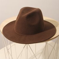 Retro Personality 100% High End Look Bare Cap Woolen Vintage Large Jazz Gentleman Felt Hat