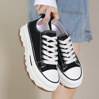 Thick Soled Canvas Shoes Height Increasing Shoes Niche Platform Casual Sneakers