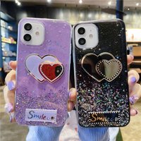 Mirror Glitter Heart Girly Phone Case Xiaomi Mi 11 10T Lite Redmi Note 10 9S 8 8T 9 Pro 9C 9A K40 Poco F2 X2 M3 X3 N