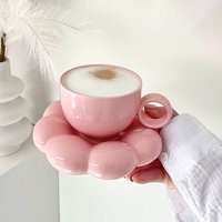 Light Luxury Coffee Cup Set Afternoon Tea High Value Teacup Breakfast Cup Niche INS Style Creative Flower Cup
