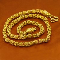 Head Spring Necklace Men’s China Dragon King Air Chain Plating Real Gold Anti Allergy Fade