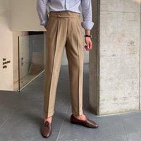 Men's Clothing Naples British Drape High Waist Straight Pants Autumn Casual Pants Trendy Trousers