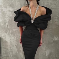 Women’s Clothing Heavy Diamond Halter Dress Summer Temperament Bandage Black Dress