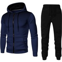 Hooded Jacket & Pants Set Long Sleeve Autumn Winter Streetwear Loose Fit Casual Outfit Embroidery Details