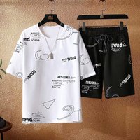 Men's Clothing summer sports men's five point short sleeved running basketball uniforms casual loose T shirt shorts two piece suit