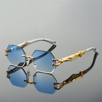 Frameless Cut Edge Leopard Head Irregular European American Fashion Retro Trendy Internet Celebrity Same Style