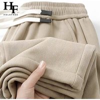 Men's Stylish Wheat Pattern Casual Pants - Breathable Relaxed Fit Straight Leg Trousers With Wrinkle-Resistant Fabric For Spring & Autumn