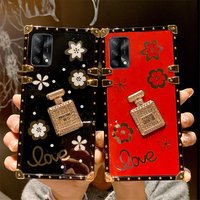 Diamond Perfume Bottle Case For OPPO A16 A15 A54 A53S A74 A94 A52 A53 A5 A9 2020 Realme GT Master C11 C15 C21 Square Pho