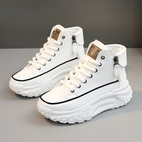 high top shoes autumn shoes round toe shoes thick soles increased casual sneakers street shooting ins