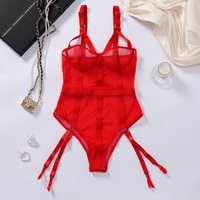 Western Lingerie Ultra Thin Sexy High End Fashion One Piece Mesh Sheer Push Up Bodysuit