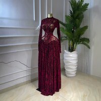 Voghion Printed Long Sleeve Round Neck Dress
