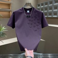 Three Dimensional Steel Print Love Round Neck Short Sleeved T Shirt Summer Casual Slim Half Sleeved T Shirt