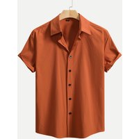 Men's Clothing Spring And Summer New European And American Men's Solid Color Casual Short Sleeve Shirt Cardigan Lapel Fashion Shirt Cross Border Men