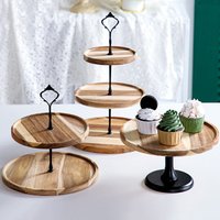 Dessert Stand 2 3 Tier Forest Theme Cake Display Solid Wood Serving Tray Pastry Table Decoration