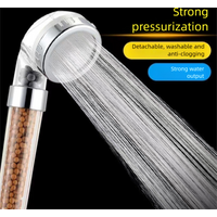 Negative Ion Shower Head 3 Stage Filter Handheld Nozzle Pressure Boosting Skin Care Household Bath
