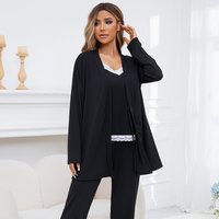 Sleepwears Pajamas Cotton Camisole Nightgown Three Piece Set Home Clothes