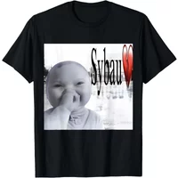 T Shirts Funny AI Laughing Meme SYBAU Brainrot T Shirt