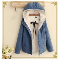 clothing cotton padded clip cotton short cotton padded autumn winter literary simple cotton padded jacket